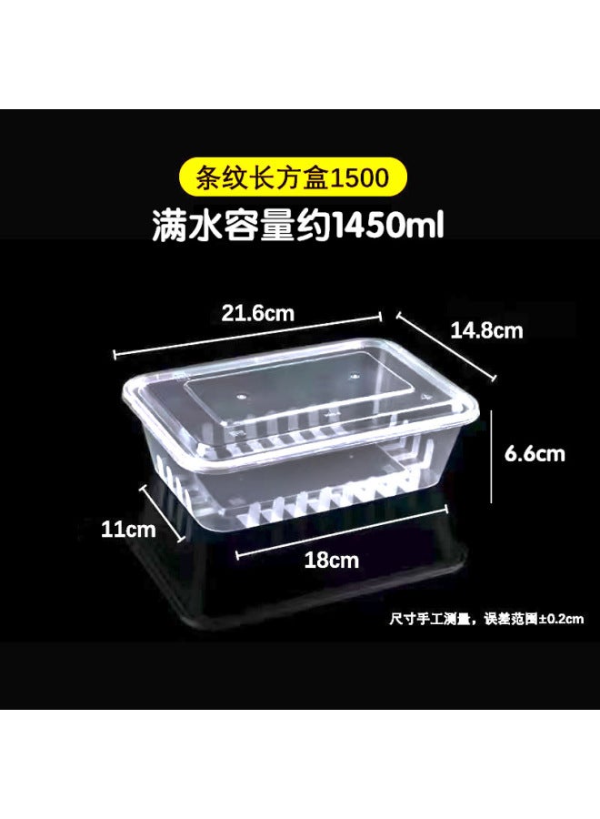 Packaging Box, Disposable Lunch Box, Transparent Plastic Box, Food-grade Thickened Round Rice Bowl, Rectangular Take-out Lunch Box With Lid