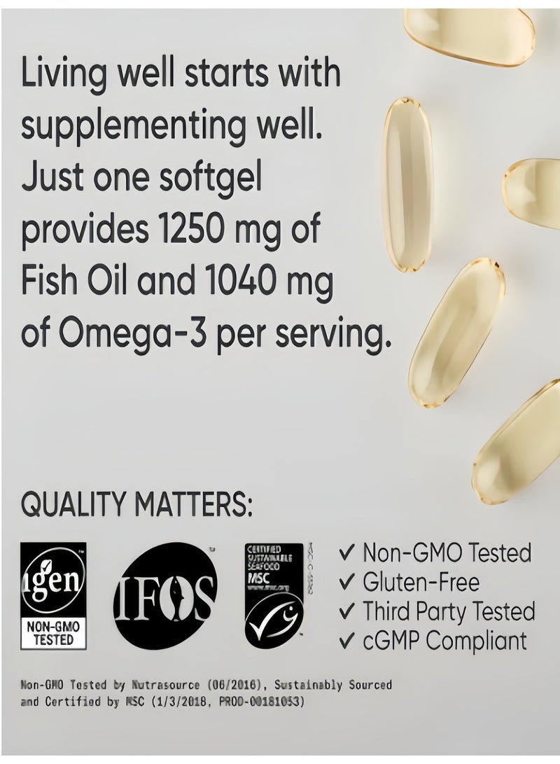 أوميغا 3 زيت سمك مركز عالي النقاء: حبة واحدة يومياً لحماية شاملة للقلب والدماغ والعينين - Image 4