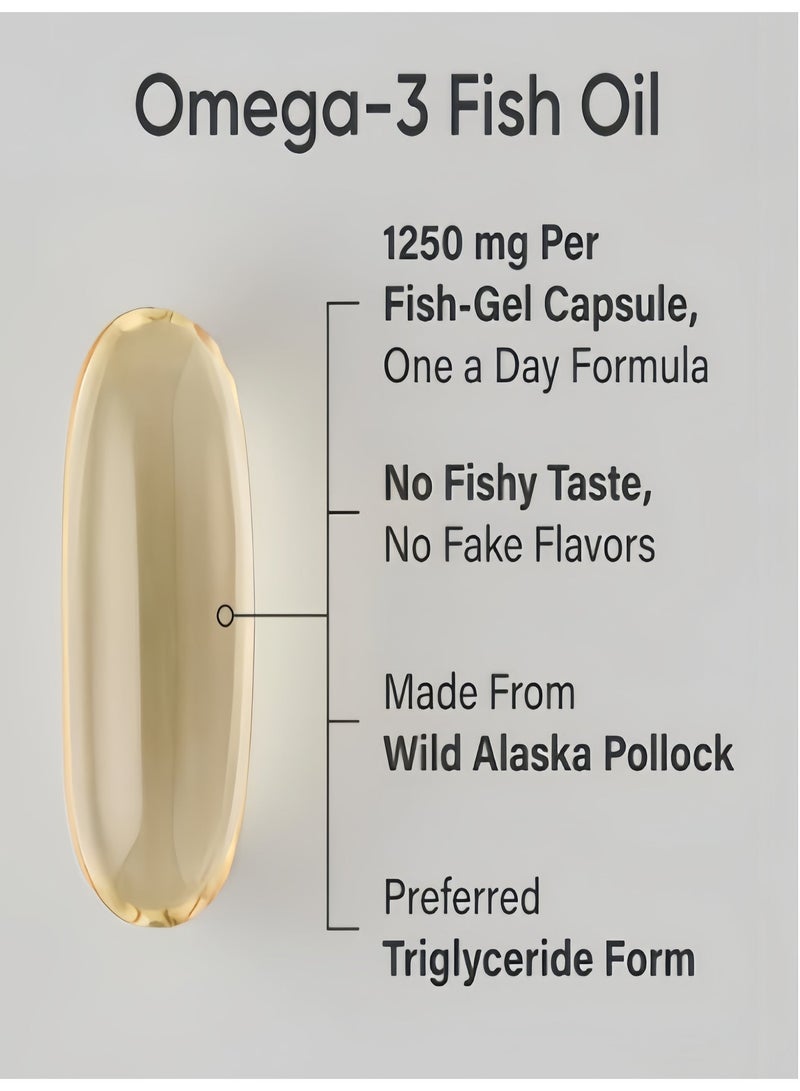 أوميغا 3 زيت سمك مركز عالي النقاء: حبة واحدة يومياً لحماية شاملة للقلب والدماغ والعينين - Image 3