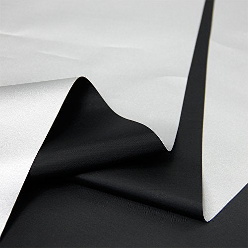 Blackout Drapery Shade Fabric Black and Silver 100 Percent Shading Light Waterproof Sunshade Cloth Light Weight 10Yards