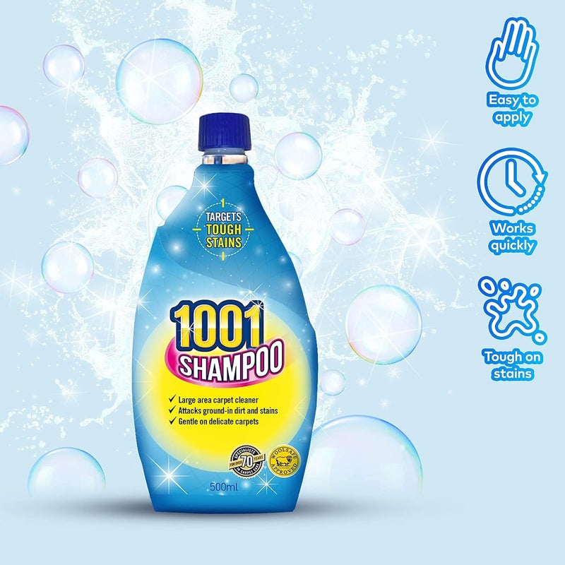 1001 Carpet Shampoo 500ml Deep Clean and Stain Remover for Carpets Rugs Mats and Upholstery Fresh Scent Fast Rinse Soft Fibers Pet and Everyday Stains Cleaner - Image 3