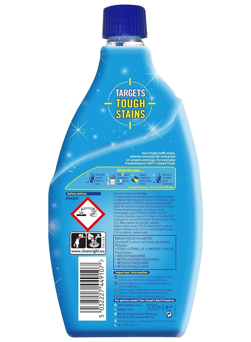 1001 Carpet Shampoo 500ml Deep Clean and Stain Remover for Carpets Rugs Mats and Upholstery Fresh Scent Fast Rinse Soft Fibers Pet and Everyday Stains Cleaner - Image 2