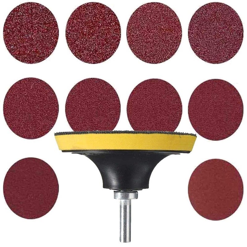 DIY Crafts CTDIYHI41617 3 Inch Sanding Discs 601202408001000 Grit Sandpaper Assortment Backer Pad Universal M10 Drill Adopter 60 - Image 1