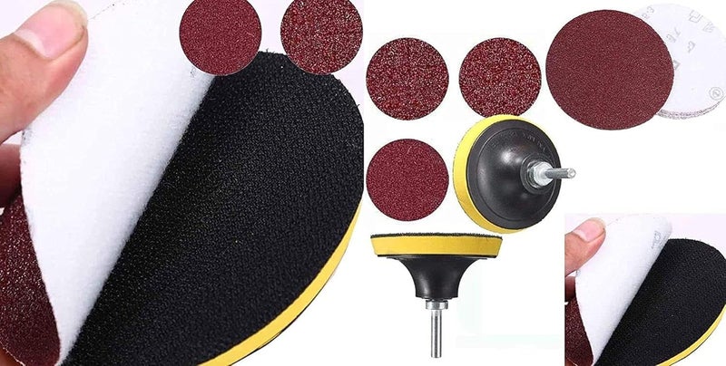 DIY Crafts CTDIYHI41617 3 Inch Sanding Discs 601202408001000 Grit Sandpaper Assortment Backer Pad Universal M10 Drill Adopter 60 - Image 2