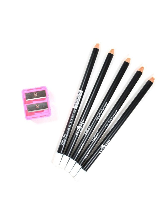 ITALIA 5 WHITE ITALIA EYE LIP LINER PENCIL 1004 SET + FREE SHARPENER & FREE EARRING - Image 1