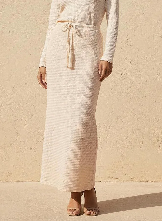 تواكستريمز 2Xtremz Maxi A-line Textured Skirt with Tie-Up