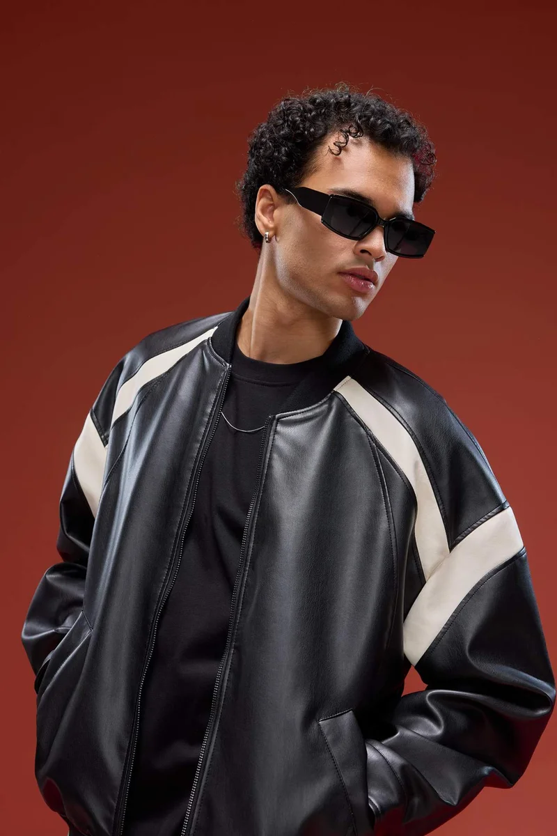 ديفاكتو Regular Fit College Collar Bomber Jacket