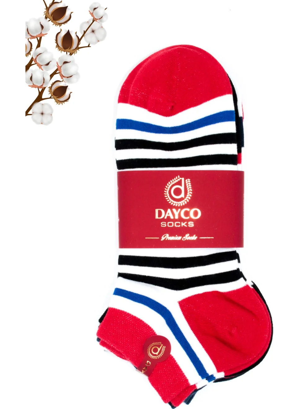 DAYCO Premium Seamless 5-Pack Combed Cotton Ankle Socks