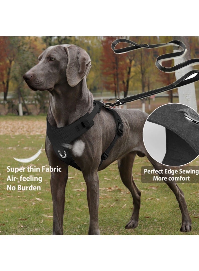 Lightweight Dog Harness and Leash Set, Air type for Medium to Large Dogs,Breathable, 1.5m Reflective Nylon Leash with Soft Handle - Image 2