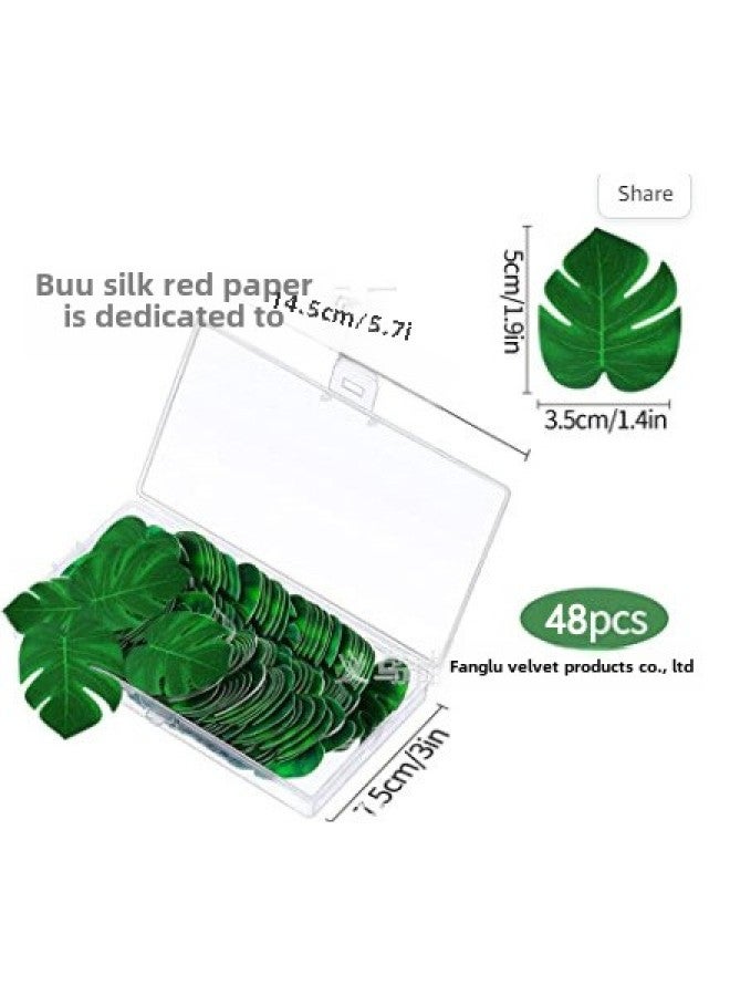 Forest Animal Park Glutinous Rice Paper Cake Decorating Stickers Edible Wafer Paper Printed Fruit Plate Decorations-Color:Edible-Specifications:Turtle Back Leaf 48 - Image 1