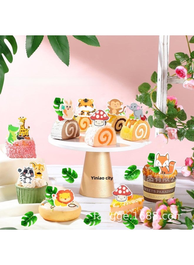 Forest Animal Park Glutinous Rice Paper Cake Decorating Stickers Edible Wafer Paper Printed Fruit Plate Decorations-Color:Edible-Specifications:Turtle Back Leaf 48 - Image 4