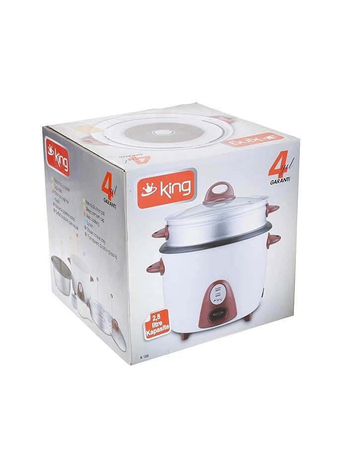 King Auto Steamer - Rice Cooker/Warm Function/Non-Stick Inner Pot/1 L/400W/K186 - Image 3