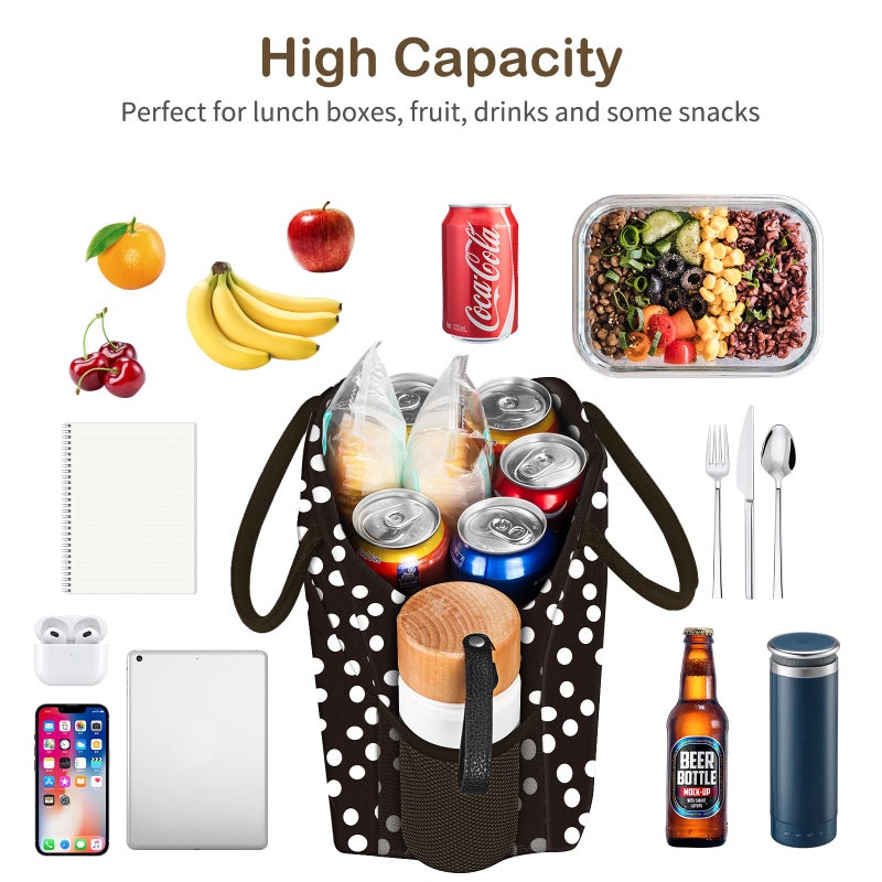 DALINDA Lunch Bag Lunch Box for Women Men Reusable Insulated Lunch Tote Bag,Leakproof Thermal Cooler Sack Food Handbags Case High Capacity for Travel Work Picnic Beach - Image 3