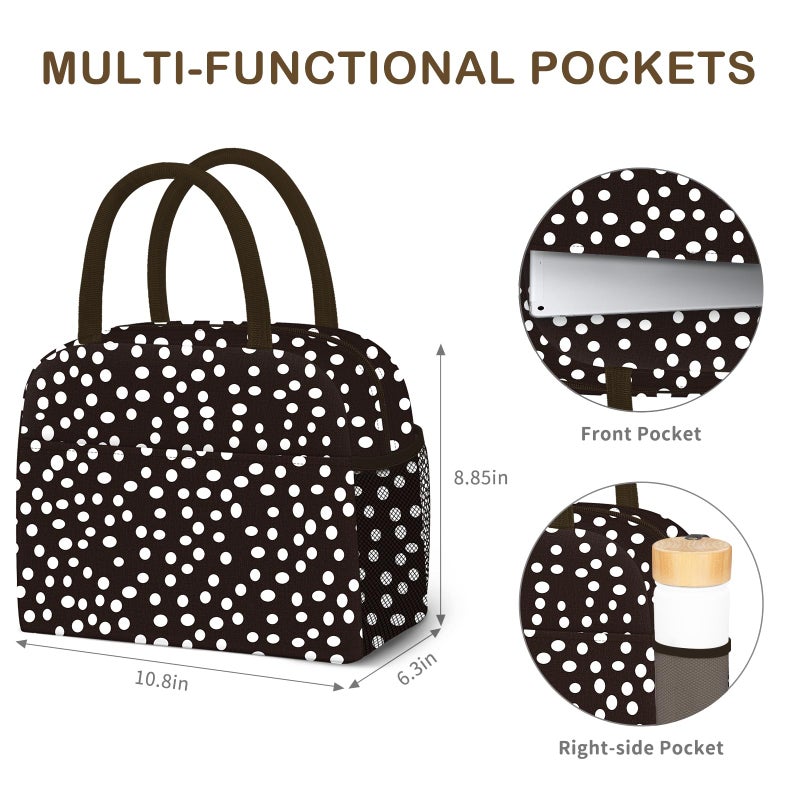 DALINDA Lunch Bag Lunch Box for Women Men Reusable Insulated Lunch Tote Bag,Leakproof Thermal Cooler Sack Food Handbags Case High Capacity for Travel Work Picnic Beach - Image 4