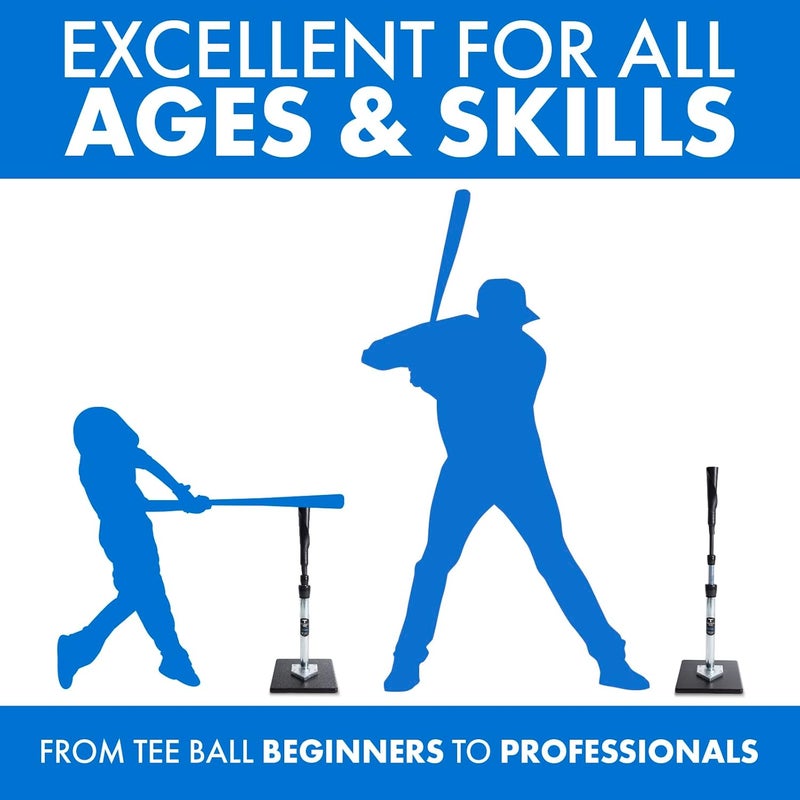 Tanner Tee The Original Batting Tee – Adjustable Pro Hitting Tee for Baseball & Softball, Steel Shaft, Composite Base, Hand-Rolled Rubber Top, 26"-43" Height - Image 4