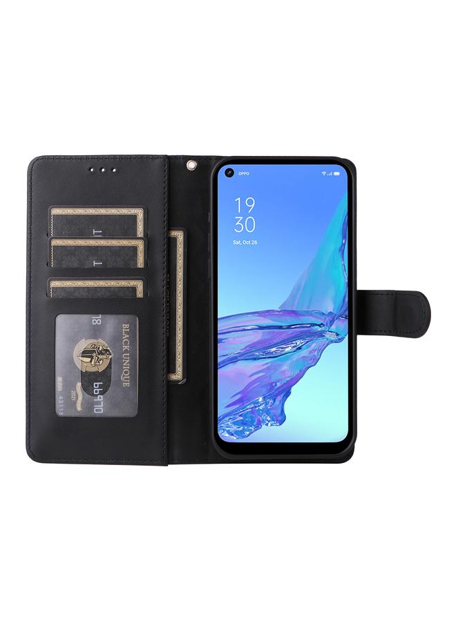 اس-توب جراب هاتف OPPO A53 / A53s جراب هاتف جلدي شبكي ماسي قابل للطي - Image 4