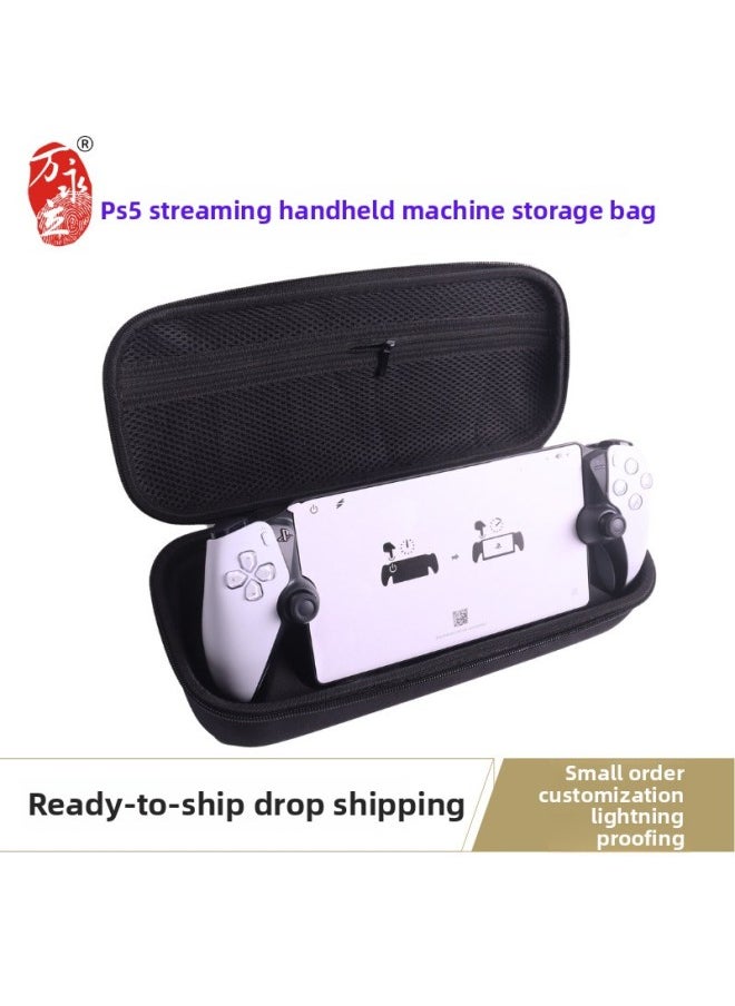 Generic For PSP Handheld PlayStation Portal Game Storage Bag PSP Hard Shell Bag Portable Handbag-Model:Grey Red Zipper (33*14.5*8cm)  - Image 2