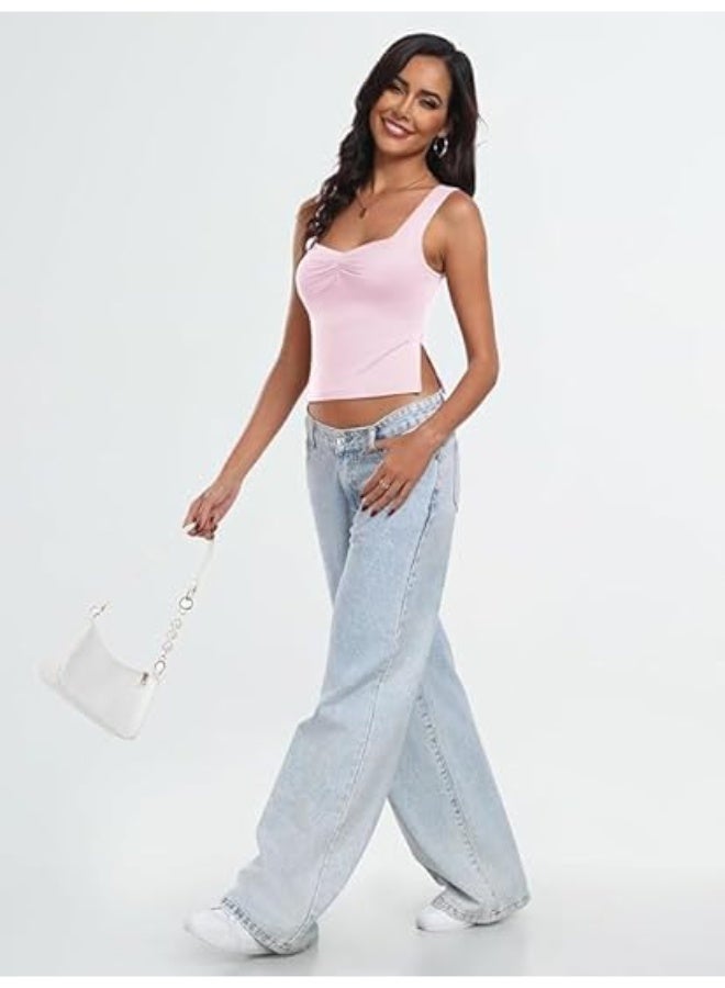 HZYH Women's Going Out Crop Tops, Backless Tank Tops for Summer, Y2K Cute Clothes for Teen Girls, Stretchy & Comfortable Basic Tops, Trendy Casual Wear, Sleeveless & Lightweight  Design(M) - Image 3