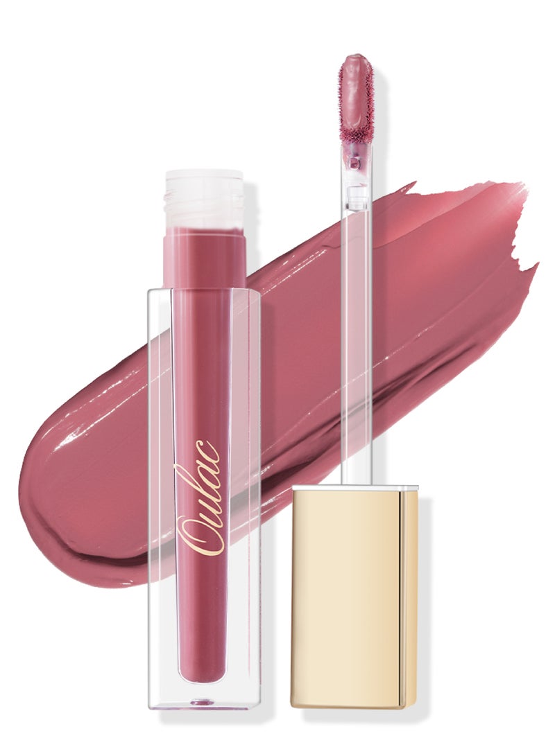 Oulac Matte Liquid Mauve Pink Lipstick for Women, Creamy Matte Texture Lip Gloss, Waterproof, Non-Stick Cup, Extra-Pigmented Lip Tint Stain with Vitamin E & Rose Oil, Vegan, Cruelty-Free - M12 Indie Kiss - Image 1