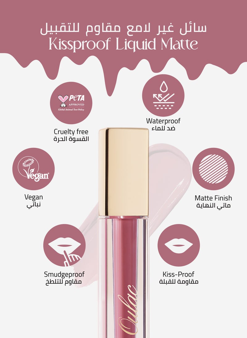 Oulac Matte Liquid Mauve Pink Lipstick for Women, Creamy Matte Texture Lip Gloss, Waterproof, Non-Stick Cup, Extra-Pigmented Lip Tint Stain with Vitamin E & Rose Oil, Vegan, Cruelty-Free - M12 Indie Kiss - Image 4