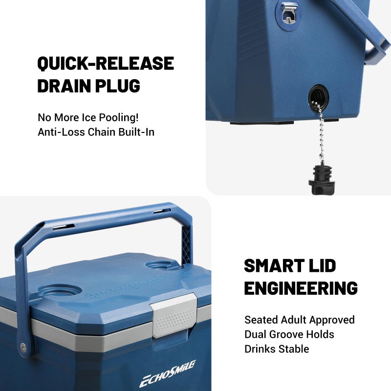 EchoSmile Ultra-Light Portable Cooler 20L/21qt, Outdoor Insulated Ice Chest Box - Image 5
