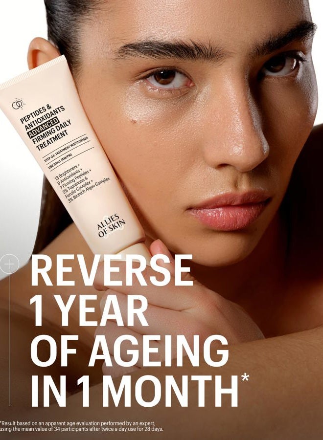 Allies of Skin Peptides & Antioxidants Advanced Firming Daily Treatment with 13 Brighteners, 9 Antioxidants, 7 Firming Peptides, 5% Teprenone & Ferulic Complex and 3% Biotech Algae Complex 48ml/1.6oz - Image 2