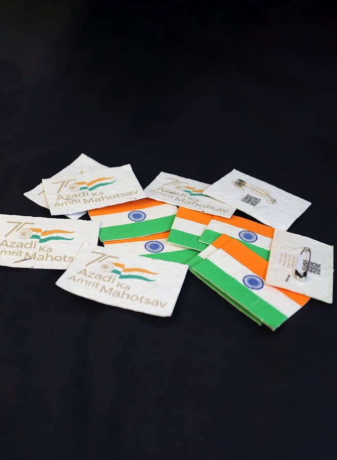 bioq TRI-COLOUR PLANTABLE Badge- indian Flag Colour Badge MADE OF SEED Paper (indian flag color Printed Plantable BADGE) pack of 50 BADGE - Image 4