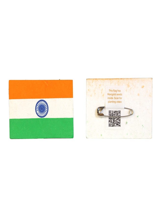 bioq TRI-COLOUR PLANTABLE Badge- indian Flag Colour Badge MADE OF SEED Paper (indian flag color Printed Plantable BADGE) pack of 50 BADGE - Image 3