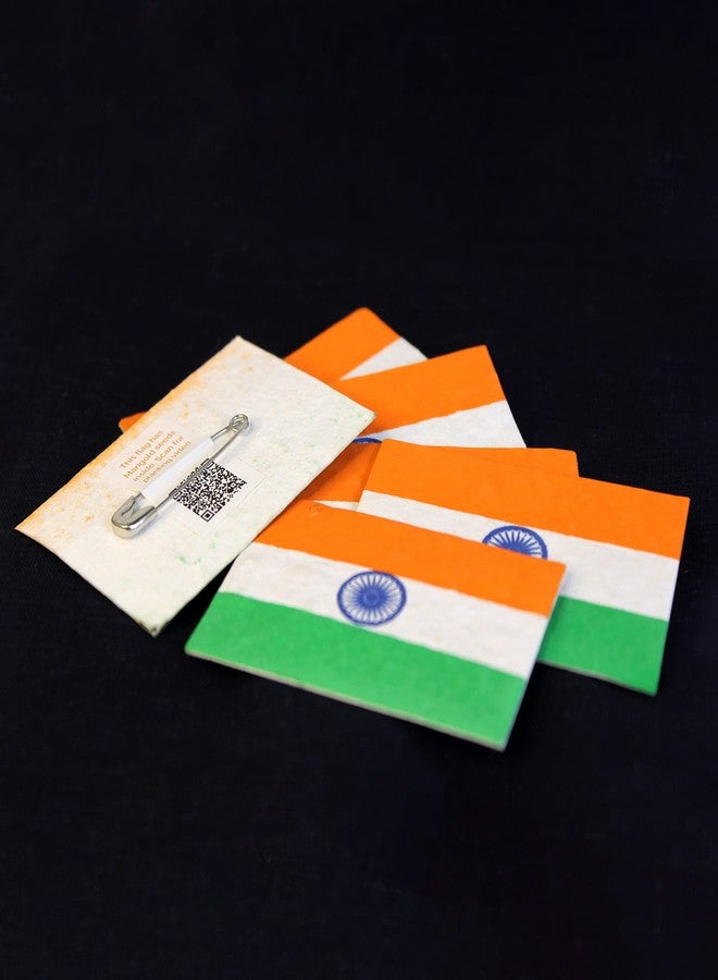 bioq TRI-COLOUR PLANTABLE Badge- indian Flag Colour Badge MADE OF SEED Paper (indian flag color Printed Plantable BADGE) pack of 50 BADGE - Image 5