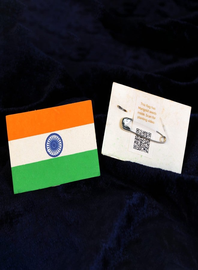 bioq TRI-COLOUR PLANTABLE Badge- indian Flag Colour Badge MADE OF SEED Paper (indian flag color Printed Plantable BADGE) pack of 50 BADGE - Image 2