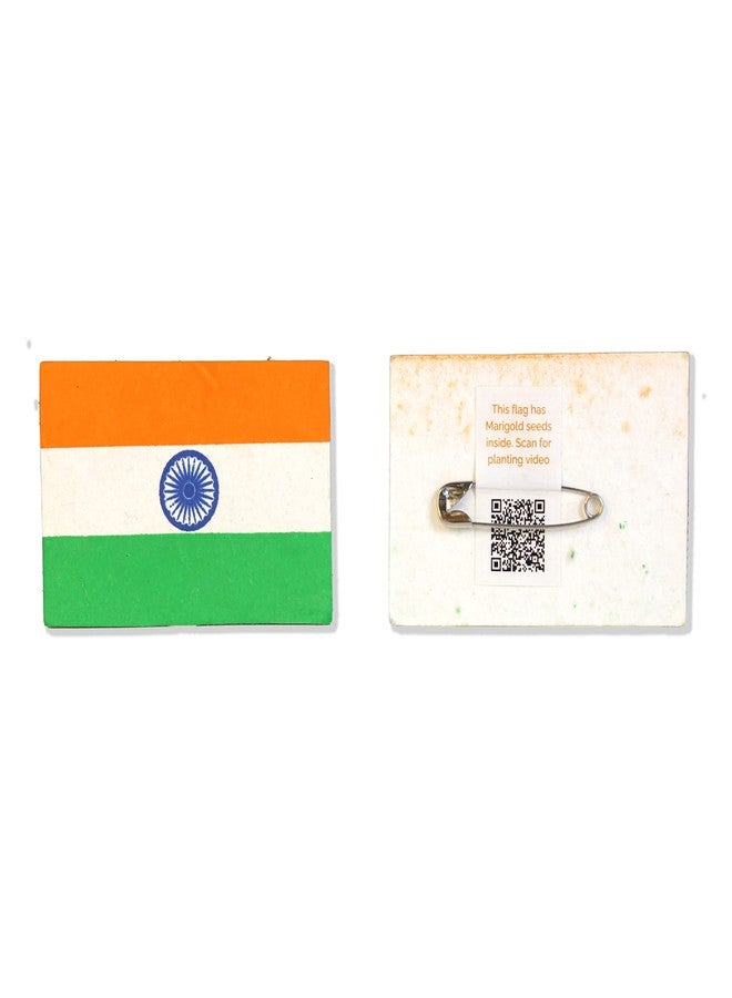 bioq TRI-COLOUR PLANTABLE Badge- indian Flag Colour Badge MADE OF SEED Paper (indian flag color Printed Plantable BADGE) pack of 50 BADGE - Image 1