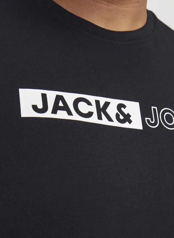 JACK & JONES Logo Plus Size Regular Fit Crew Neck T-Shirt