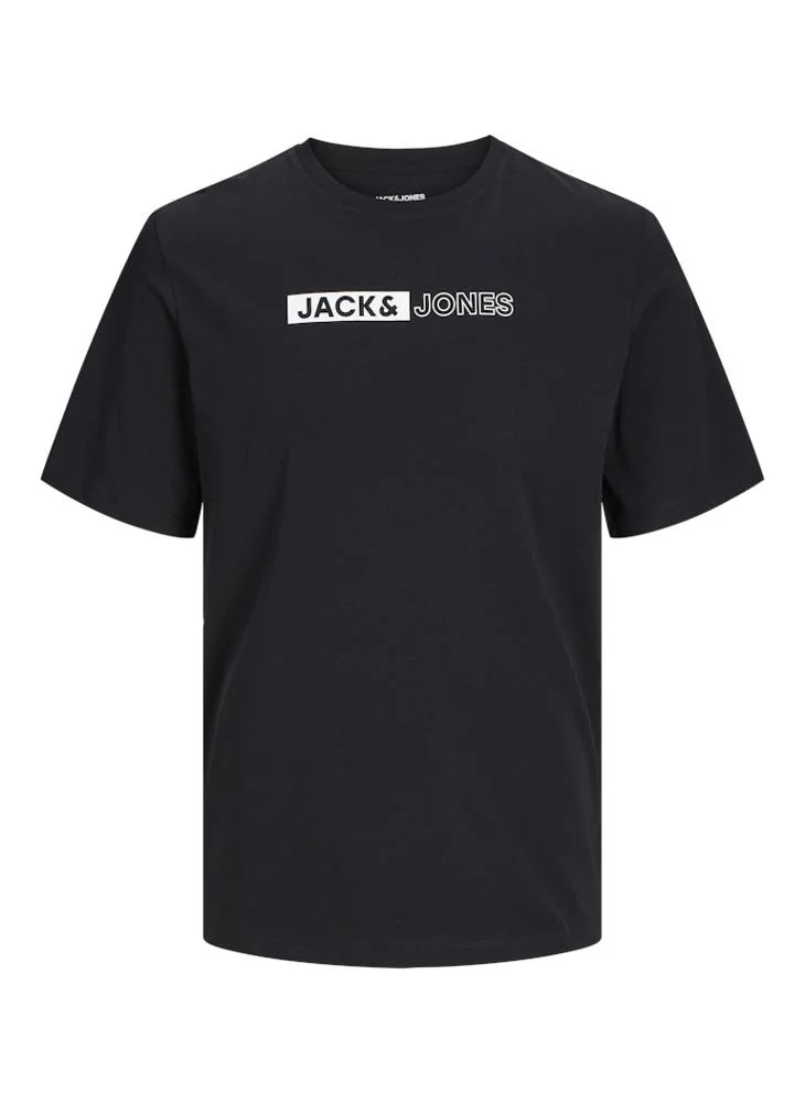 JACK & JONES Logo Plus Size Regular Fit Crew Neck T-Shirt