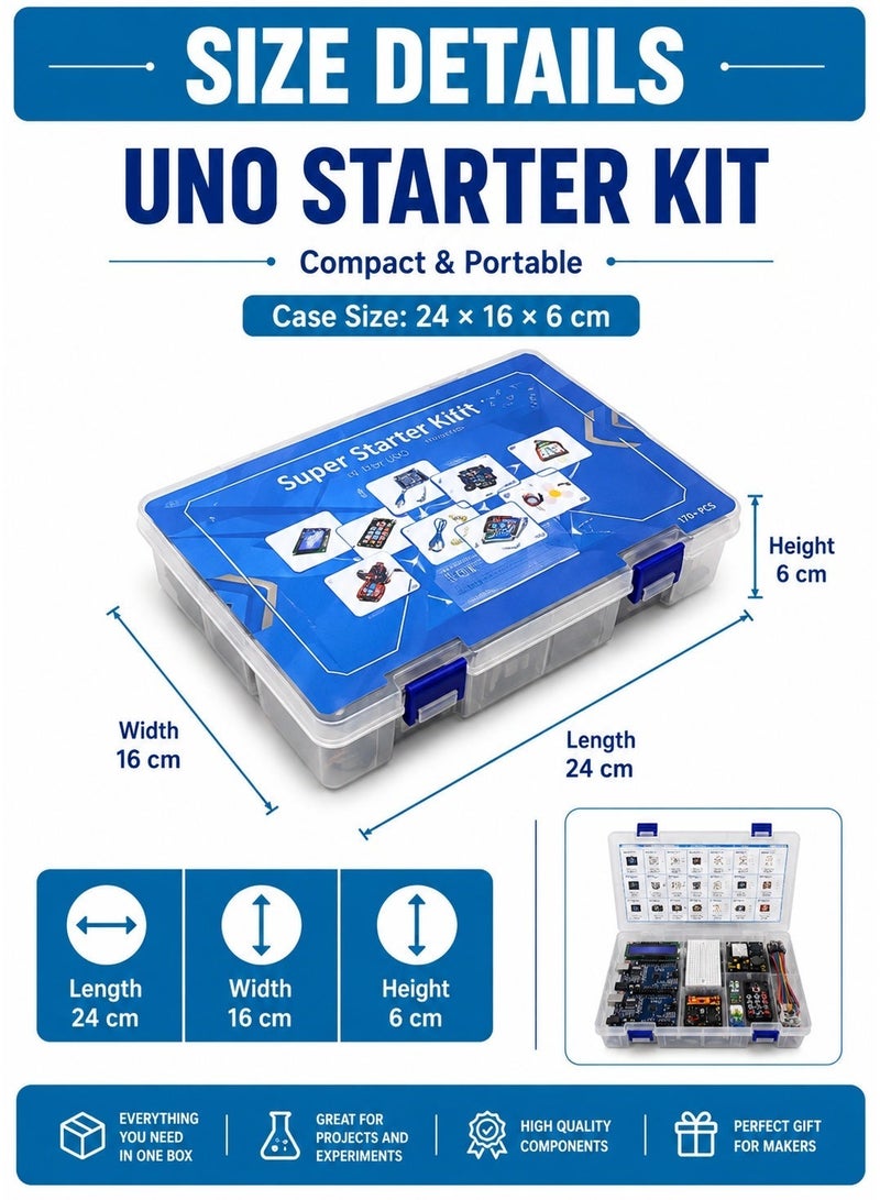 أردوينو UNO R3 Advanced Starter Kit مع ترقيات RFID - تحسين مجلس R3 ، مجلس التوسع ، LCD1602 ، محرك خطوة ، محرك سيرفو ، ومكونات مشروع البداية - Image 2