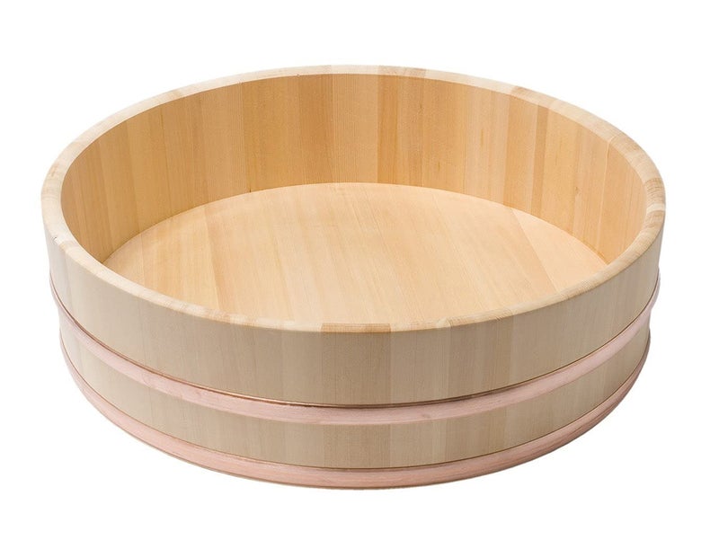JapanBargain JapanBargain Japanese Wooden Hangiri Sushi Oke Mixing Bowl Tub Made in Japan 54cm 