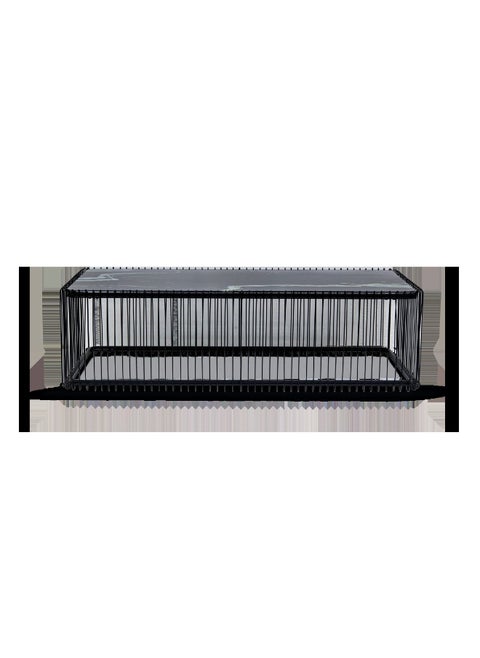 Coffee Table Wire Glass Marble Black