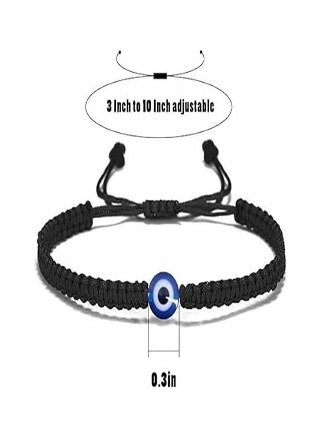SUSVIJ Turkish Evil Eye Black Handmade Bracelet for Unisex Adult Nazar Thread Adjustable Wristbands Friendship Band (Set of 2) evil eye bracelet girl - Image 2