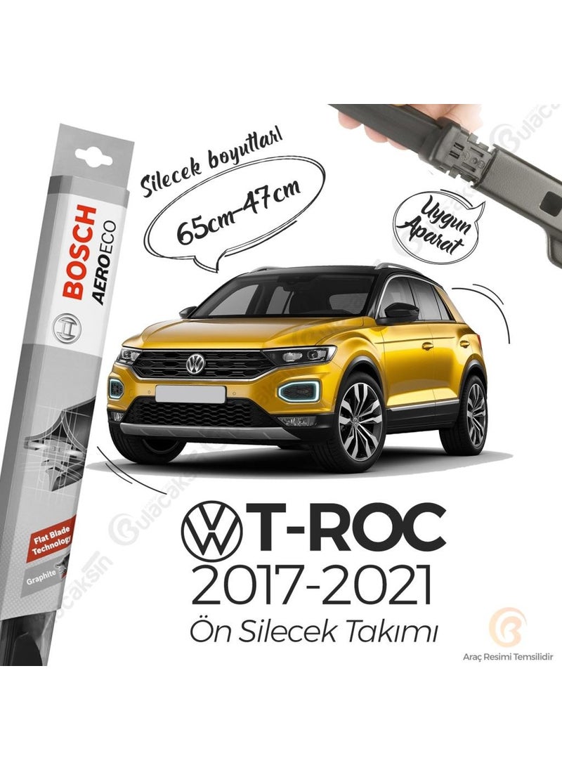 BOSCH Volkswagen T-Roc Banana Wiper Set (2017-2019) Aeroeco  - Image 1