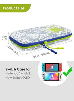 IINE Splatoon 3 Case Compatible with Nintendo Switch & Switch OLED, Switch Accessories with 10 Game Cartridges, Protective Hard Shell Travel Case Pouch for Switch Console  - Image 2