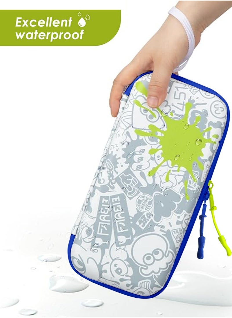 IINE - Splatoon 3 Case Compatible with Nintendo Switch & Switch OLED, Switch Accessories with 10 Game Cartridges, Protective Hard Shell Travel Case Pouch for Switch Console - Image 1