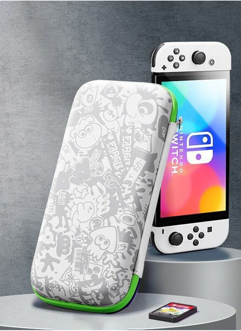 IINE - Splatoon 3 Case Compatible with Nintendo Switch & Switch OLED, Switch Accessories with 10 Game Cartridges, Protective Hard Shell Travel Case Pouch for Switch Console - Image 1
