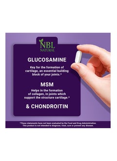 NBL Natural Advanced Glucosamine Chondroitin MSM Joint Support Supplement - 120 Tablets  - Image 4