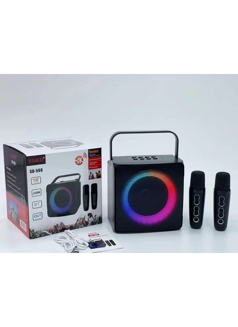 SDRD SD-508 Home KTV Outdoor Portable Bluetooth Speaker with Dual Wireless Microphones  - Image 3