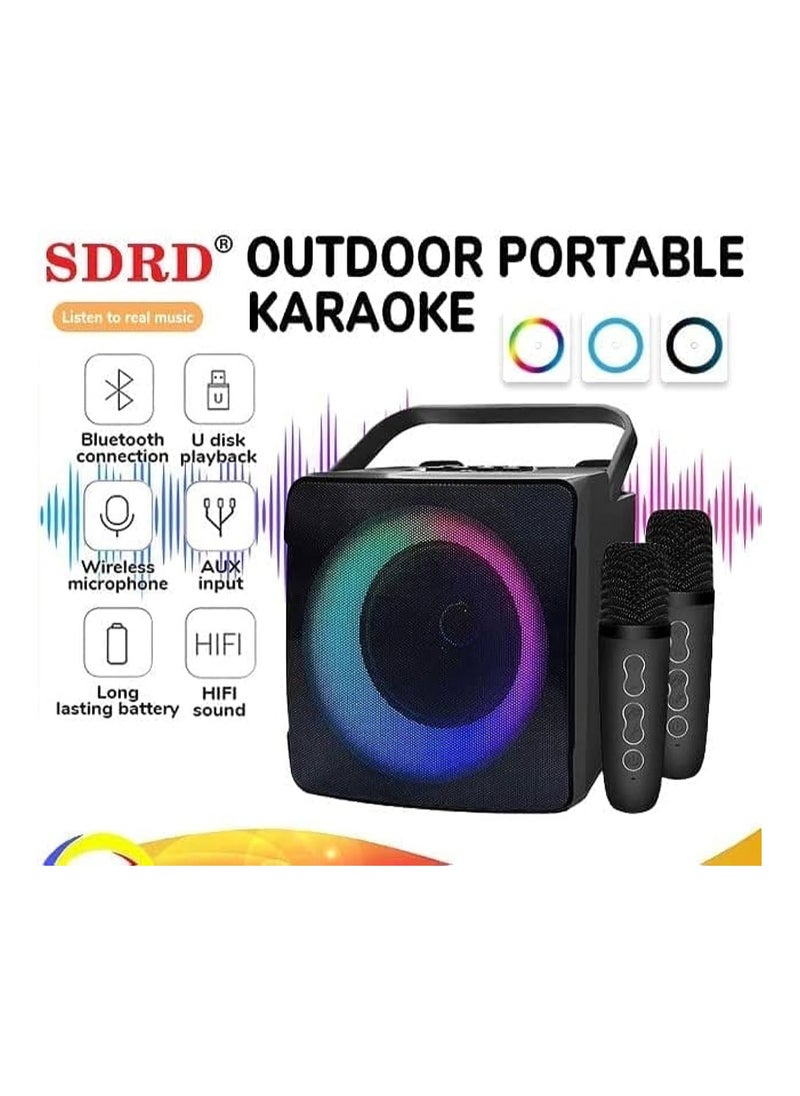 SDRD SD-508 Home KTV Outdoor Portable Bluetooth Speaker with Dual Wireless Microphones  - Image 2