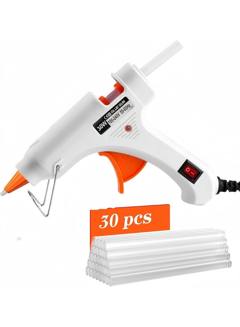 Hot glue-gun set, Mini Hot Glue-Gun Kit, With 30 Glue Sticks (White glue-gun 30w & 30 pcs glue sticks)  - Image 1