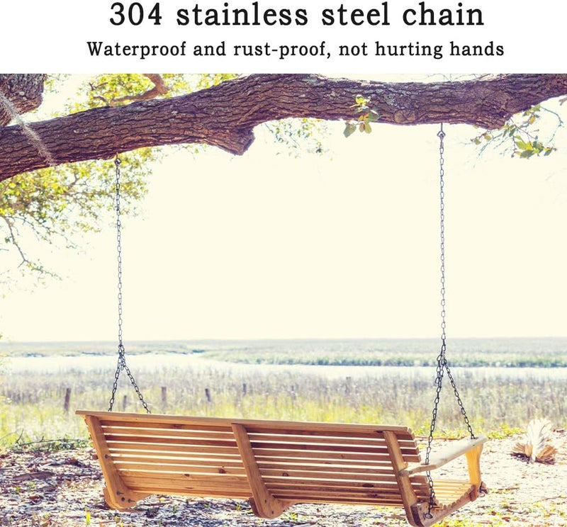 Geluode 2 PCS Meter Hanging Chair Chain With 4 PCS Carabiners,Silver Hanging Basket Chains Heavy Duty,Hammock Chain Stainless Steel For Garden Swing Chair Tree Swing Chandelier - Image 4