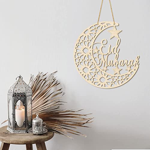 Haoser Ramadan Wreath Eid Mubarak Sign 12 inch Ramadan Decor,Eid Mubarak Door Sign Ramadan Decorations for Home 2025- Ramadan Decor - Ramadan Gifts -Ramadan Decorations for Home- eid Decor Item - Image 2