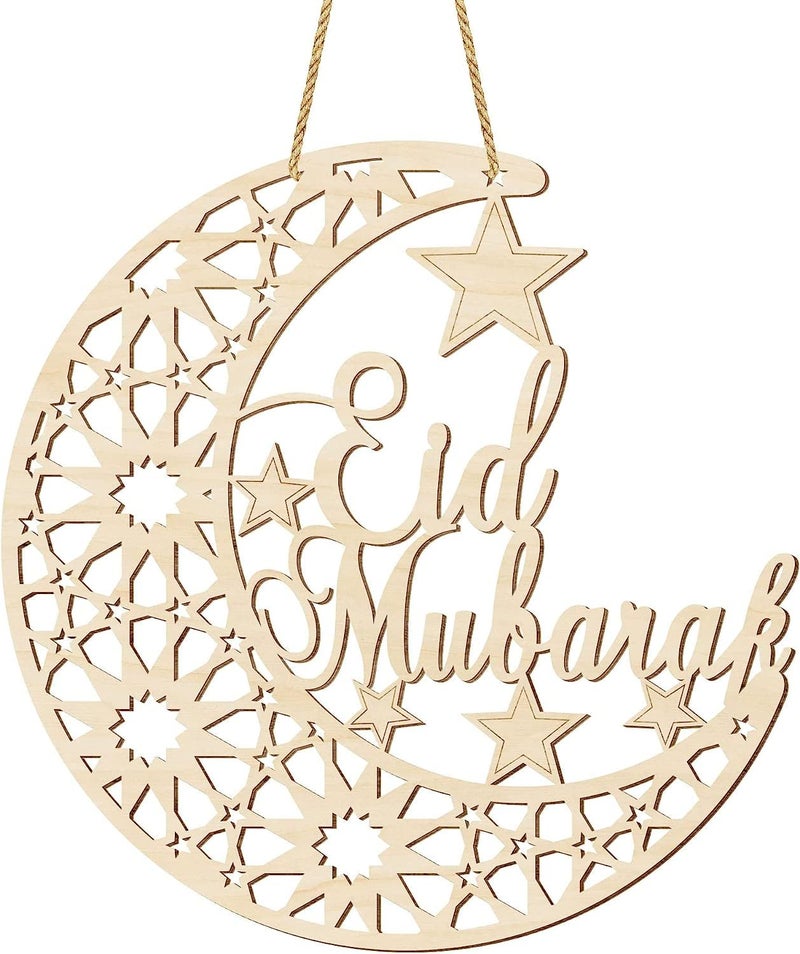 Haoser Ramadan Wreath Eid Mubarak Sign 12 inch Ramadan Decor,Eid Mubarak Door Sign Ramadan Decorations for Home 2025- Ramadan Decor - Ramadan Gifts -Ramadan Decorations for Home- eid Decor Item - Image 5