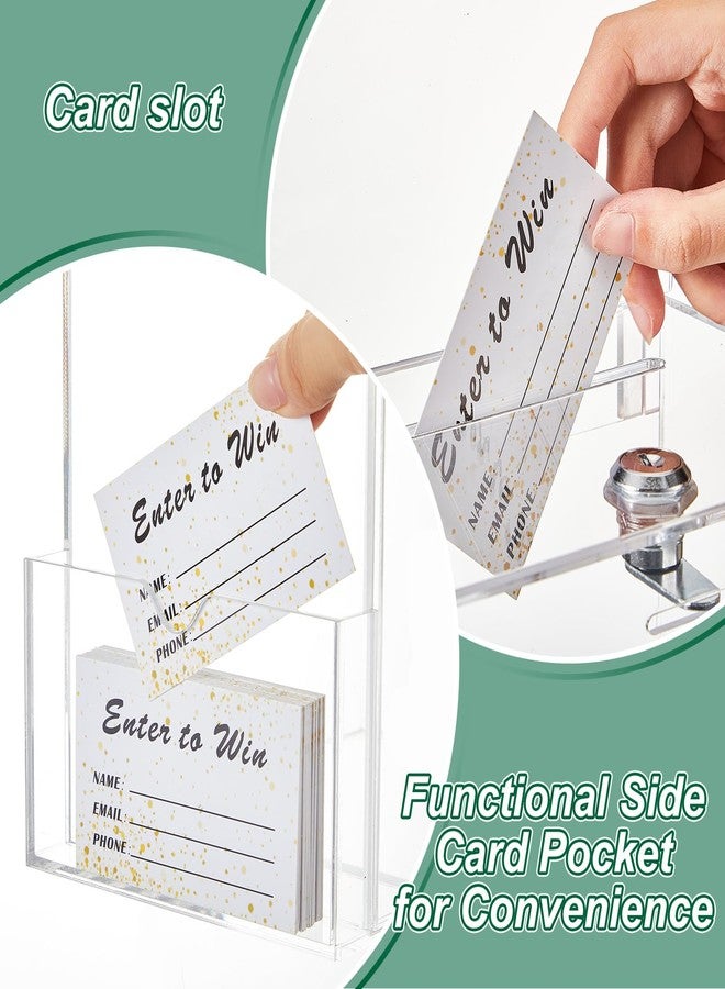 Teling Acrylic Suggestion Box with Card Pocket Safe Donation Box with Lock and Sign Plate for Voting, Charity, Suggestion Collection Supplies (Clear,7. 5 x 5 x 8 Inches) - Image 3
