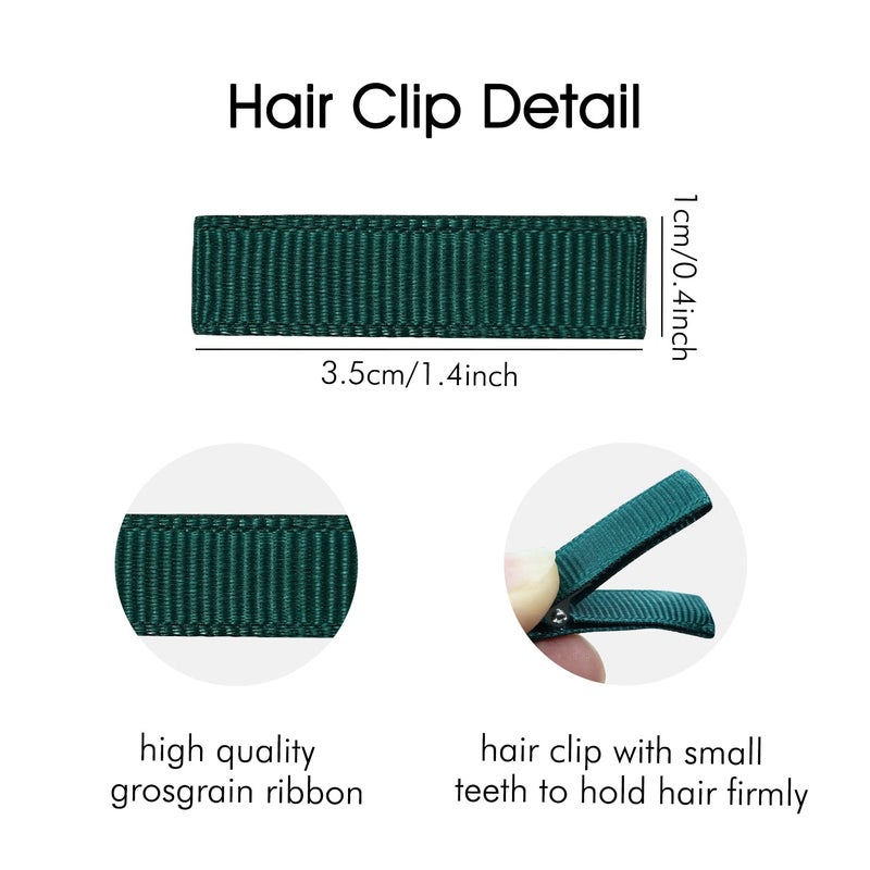 Cinaci 60 Pack Solid 14 Grosgrain Ribbon Covered Fully Lined Small Alligator Hair Clips for Fine Hair Soft Mini Duckbill Hair Barrettes DIY Hair Accessories for Baby Girls Boys Infants Toddlers Kids - Image 2